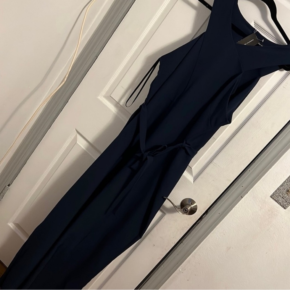 Long navy blue jumpsuit